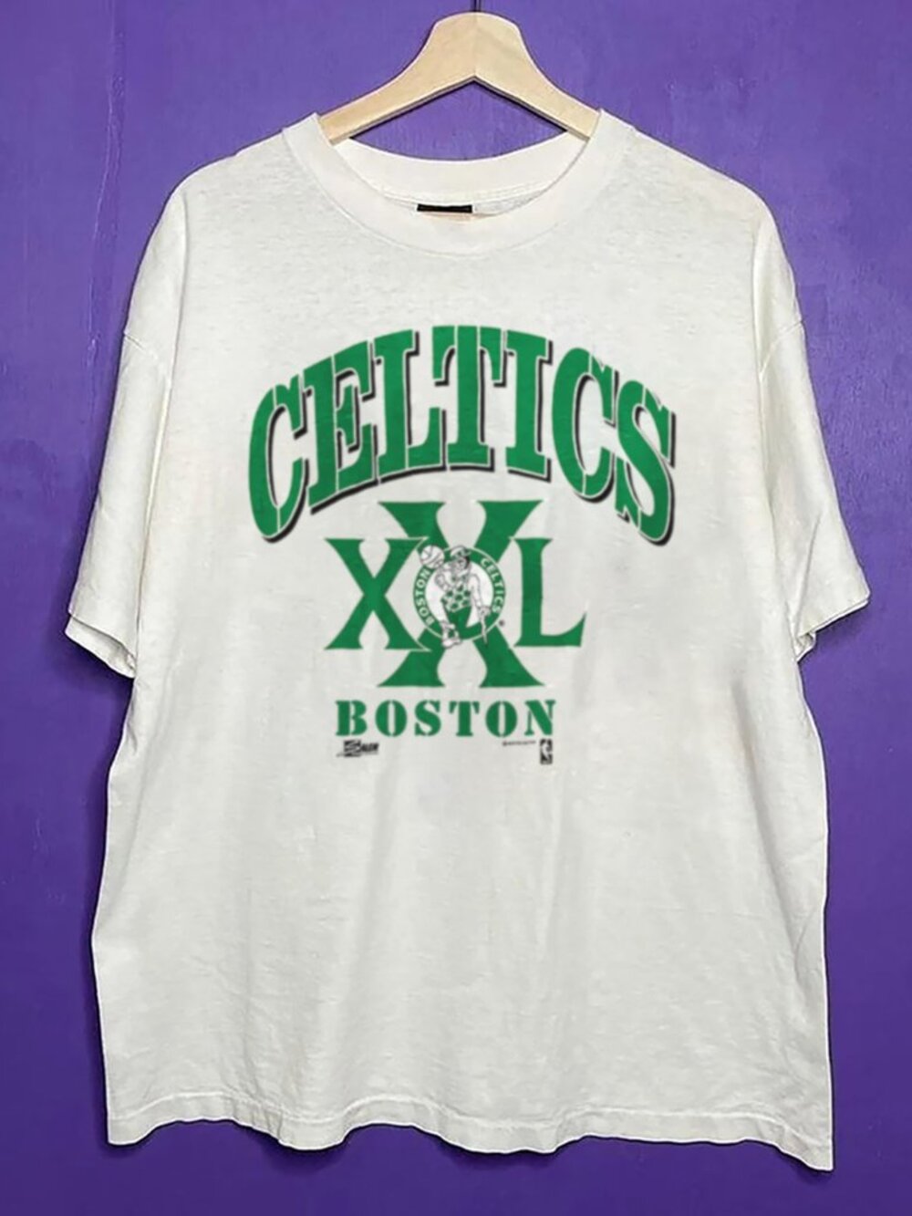 Vintage 90s Boston Celtics XXL NBA Shirt, Retro Boston Celtics Basketball Shirt